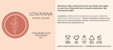 Load image into Gallery viewer, Hyaluronic Acid Face Serum - Lowanna Skin Care
