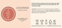 Load image into Gallery viewer, Hyaluronic Acid Face Serum - Lowanna Skin Care